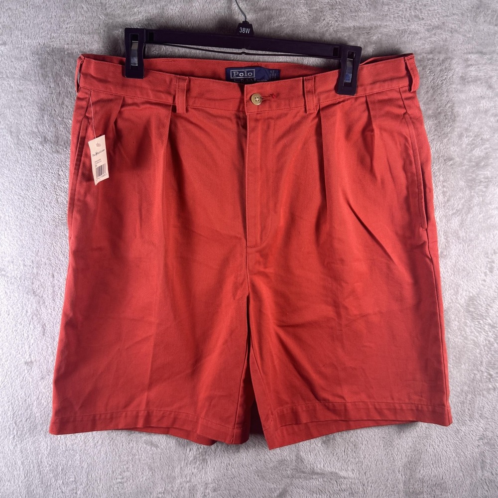 Polo Ralph Lauren Shorts Mens 34 Salmon Tyler Classic Fit Pleated Chino Casual